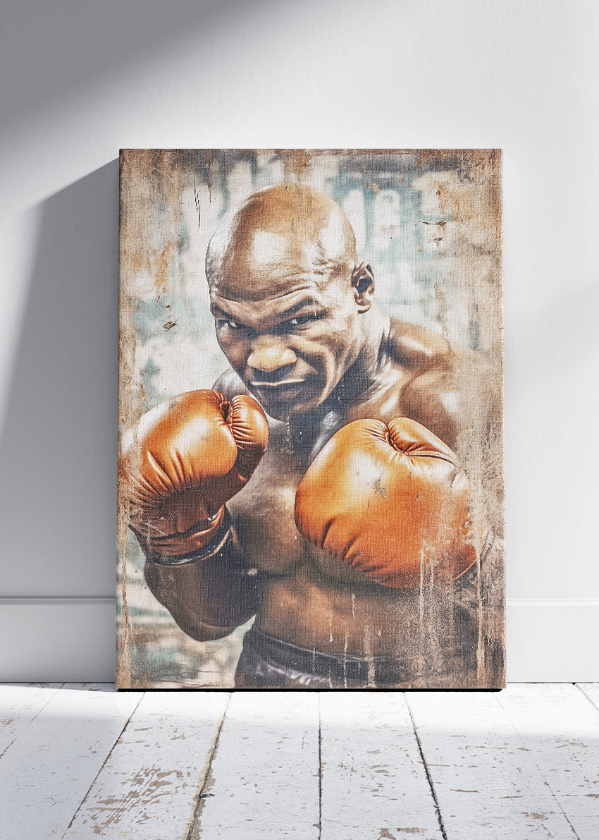 Mike Tyson Boxing Portrait Poster & Canvas Art Print – Raw Power and Intensity Wall Art