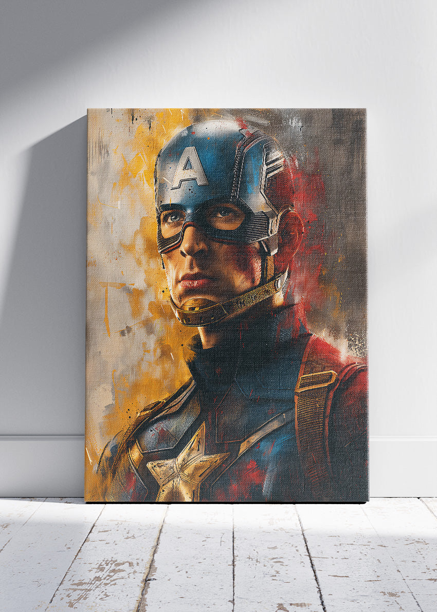 Captain America Cinematic Portrait Canvas & Poster Print – AI PRINT LAB