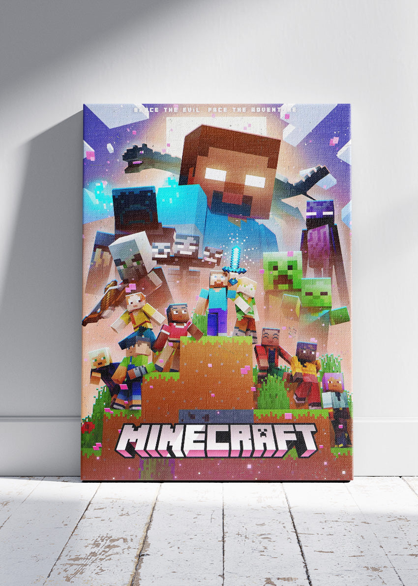 Minecraft Wall Art Poster & Canvas – Epic Adventure & Mobs Gaming Artwork