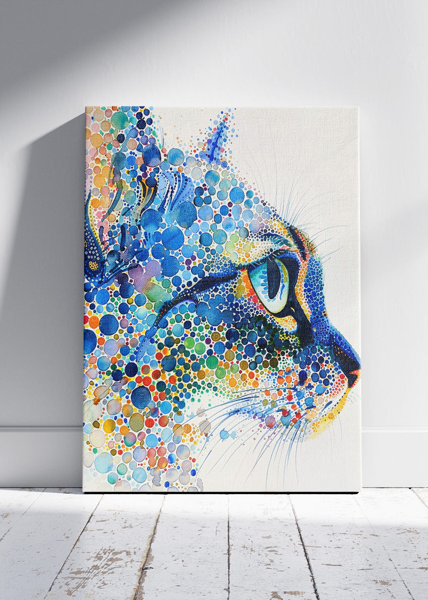 Colorful Abstract Cat Poster & Canvas Print – Modern Artistic Animal Wall Art