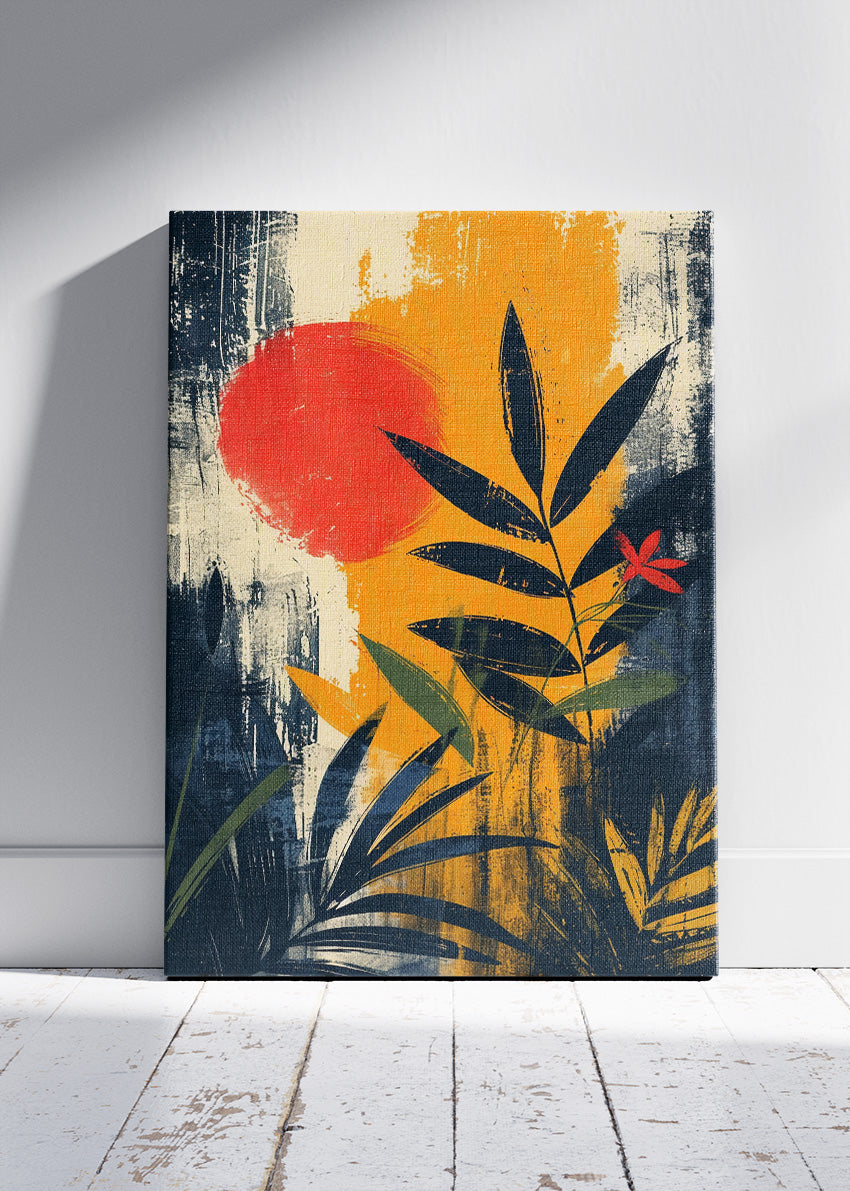 Abstract Botanical Sunset Canvas & Poster Print – AI PRINT LAB