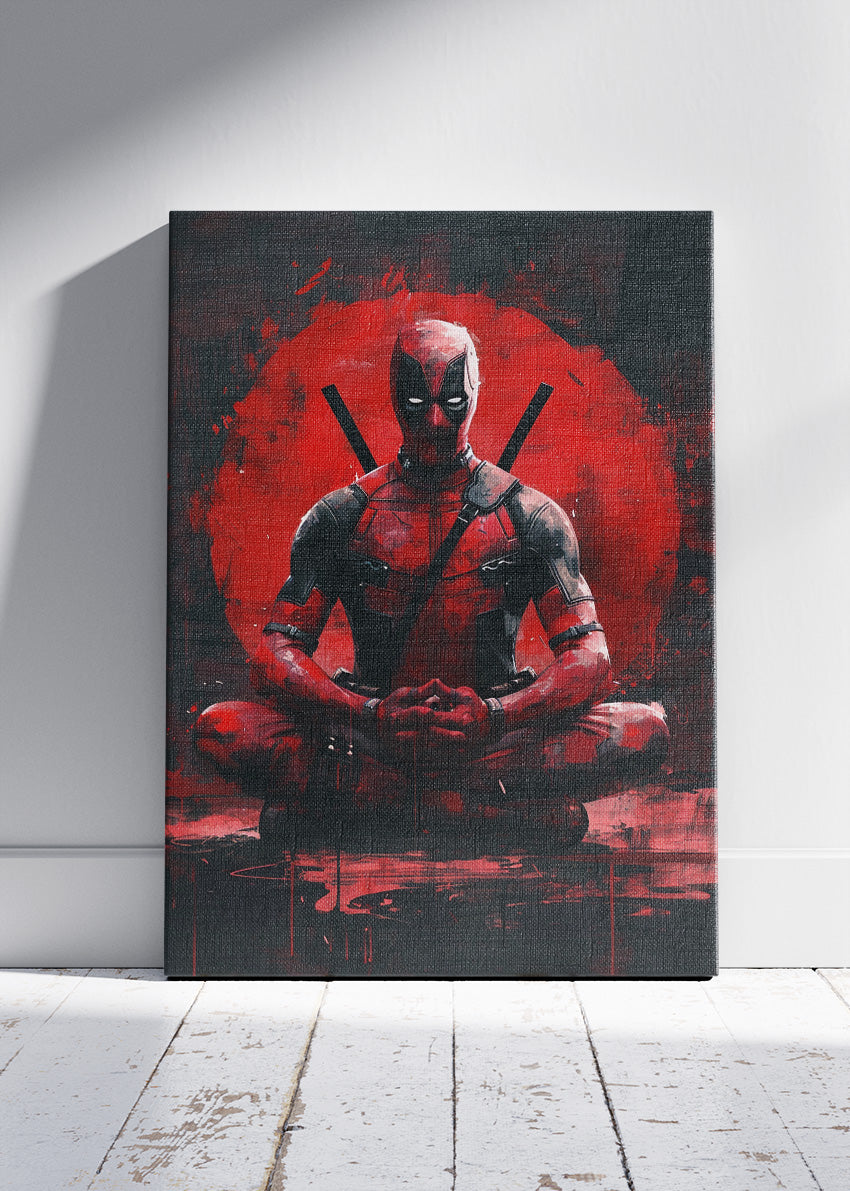 Deadpool – Red Zen Warrior Canvas & Poster Print – AI PRINT LAB