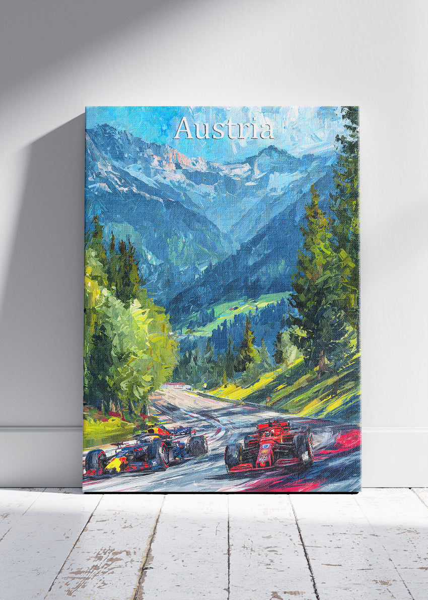 Austria Formula Racing Alpine Circuit Poster & Canvas Print | Scenic Motorsport Wall Art
