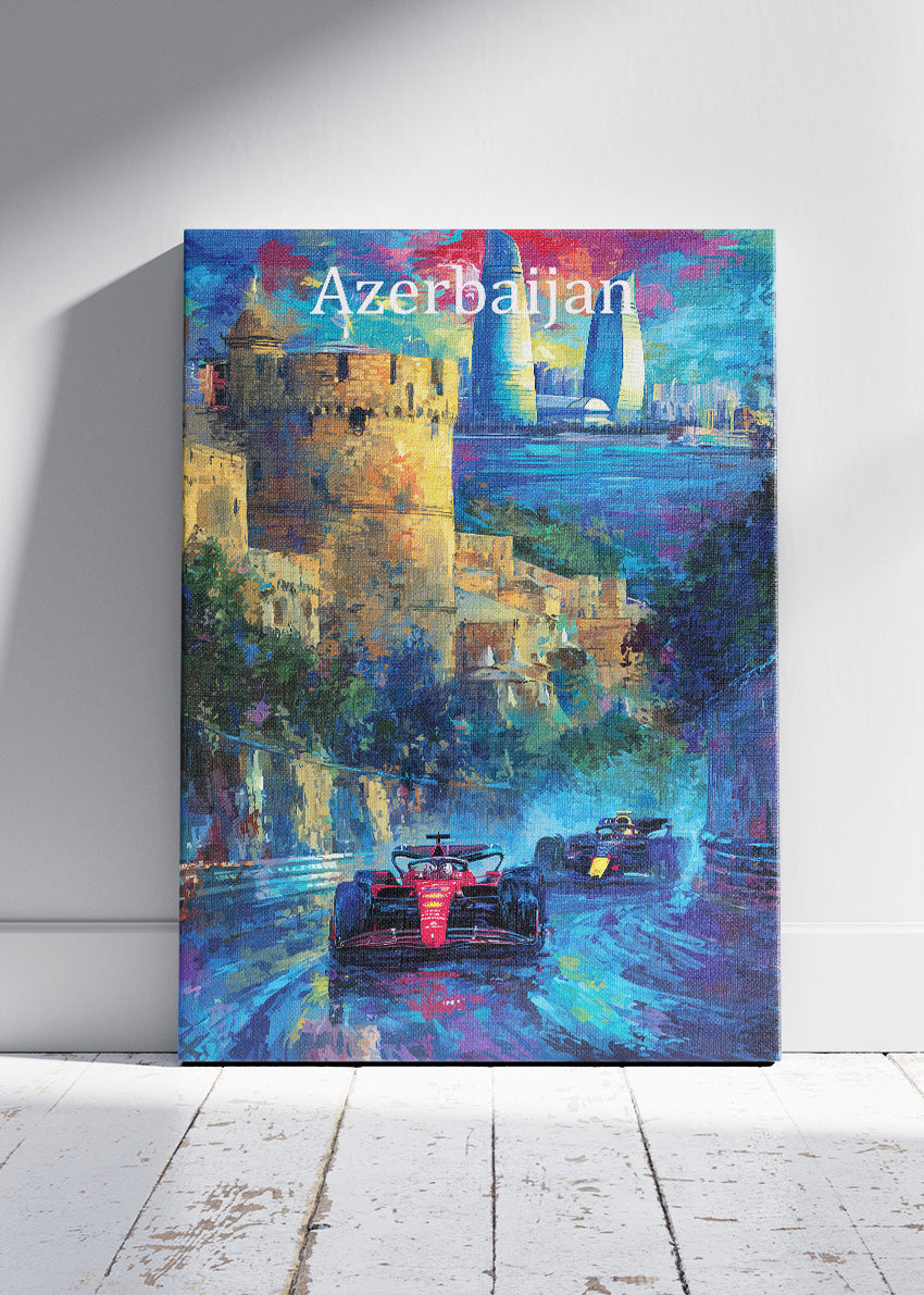 Azerbaijan Grand Prix Formula 1 Wall Art Poster & Canvas | Baku City Circuit Racing Print