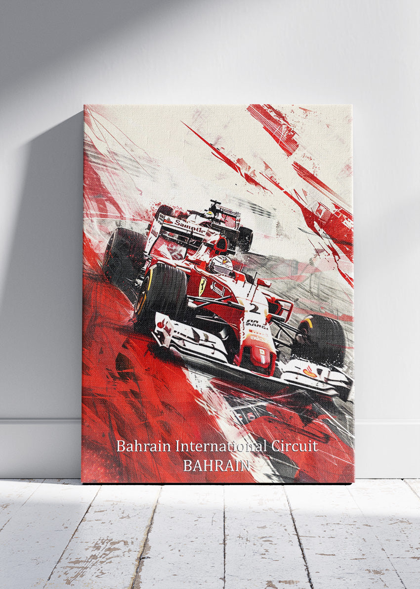 Bahrain International Circuit Formula 1 Wall Art Poster & Canvas | Abstract F1 Racing Print