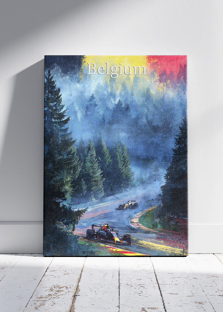 Belgium Formula 1 Racing Poster & Canvas | Spa-Inspired Motorsport Wall Art