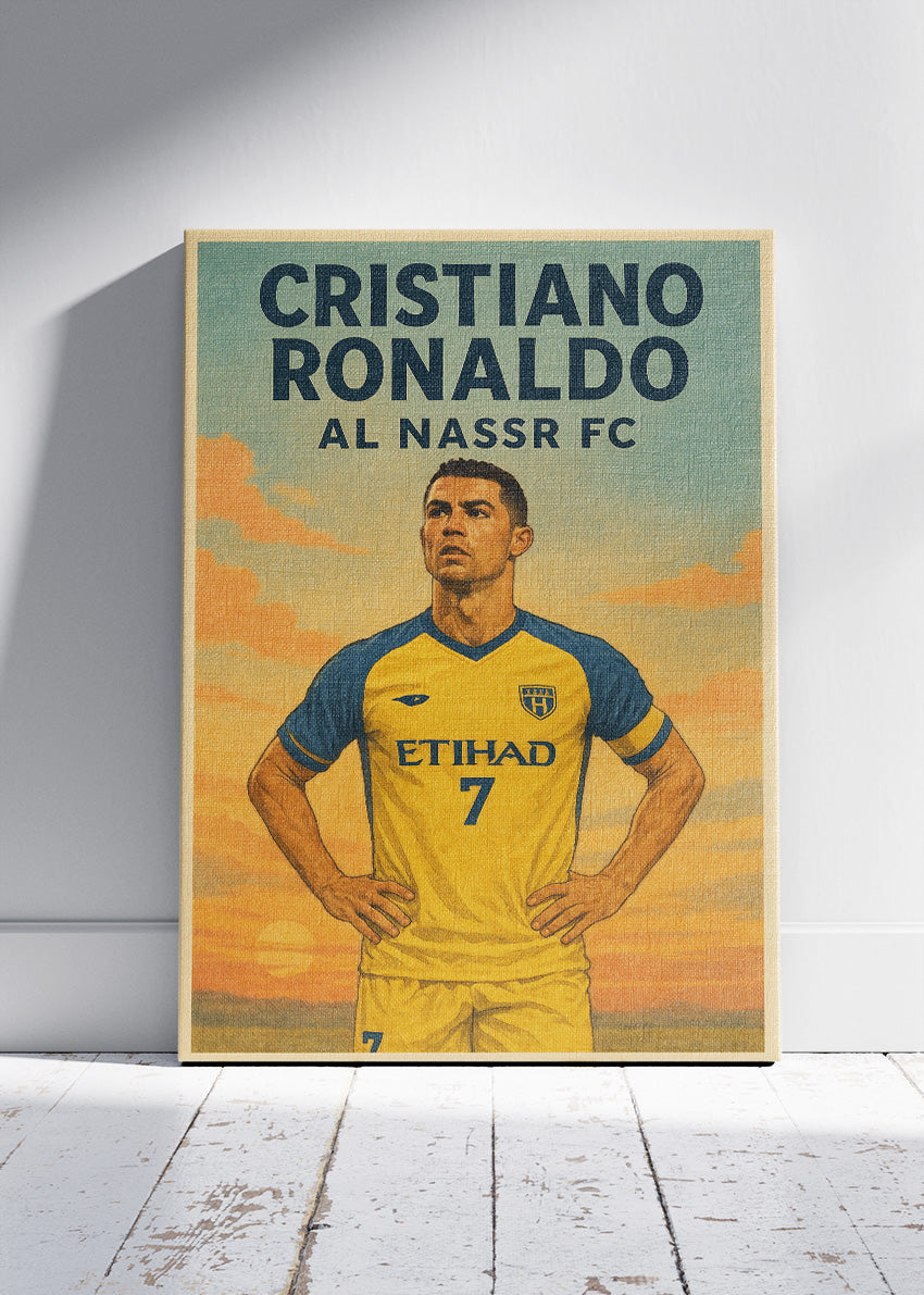 Cristiano Ronaldo Al Nassr FC Football Wall Art | Global Icon Striker Poster & Canvas