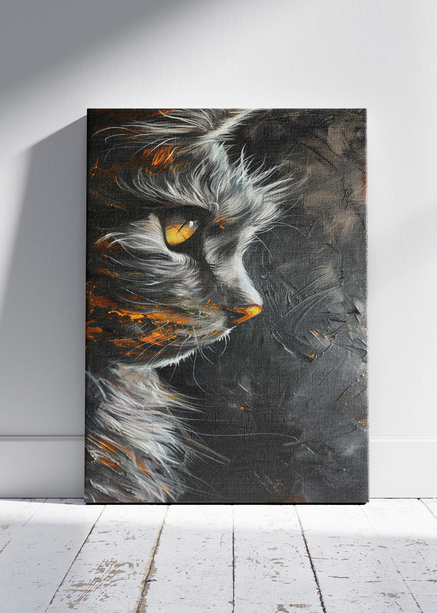 Dark Wolf Portrait Canvas Print & Poster – Dramatic Wildlife Wall Art