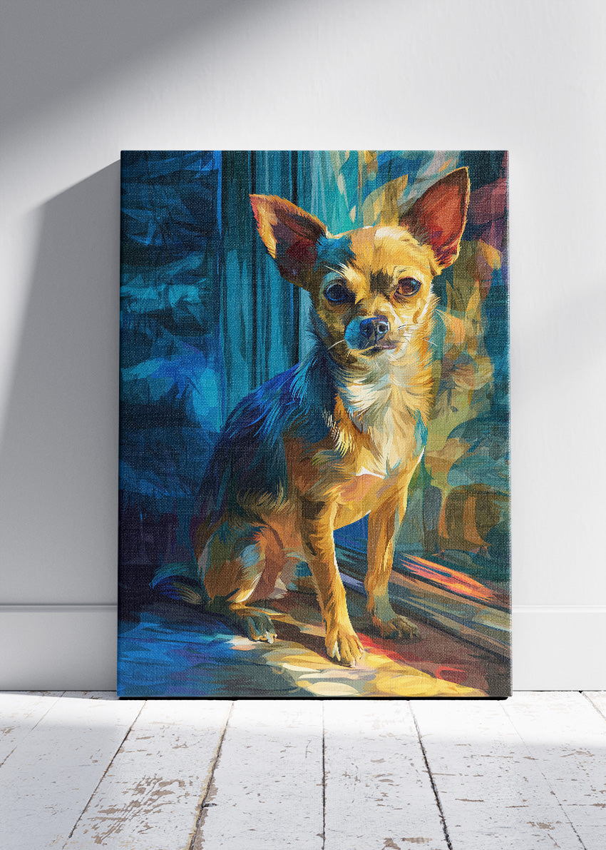 Chihuahua Dog Canvas Print & Poster – Colourful Pet Portrait Wall Art