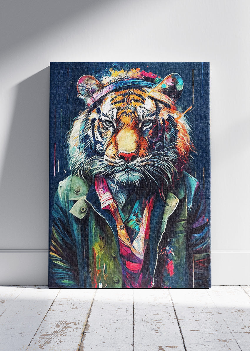 Urban Tiger Canvas Print & Poster – Street Art Animal Wall Decor