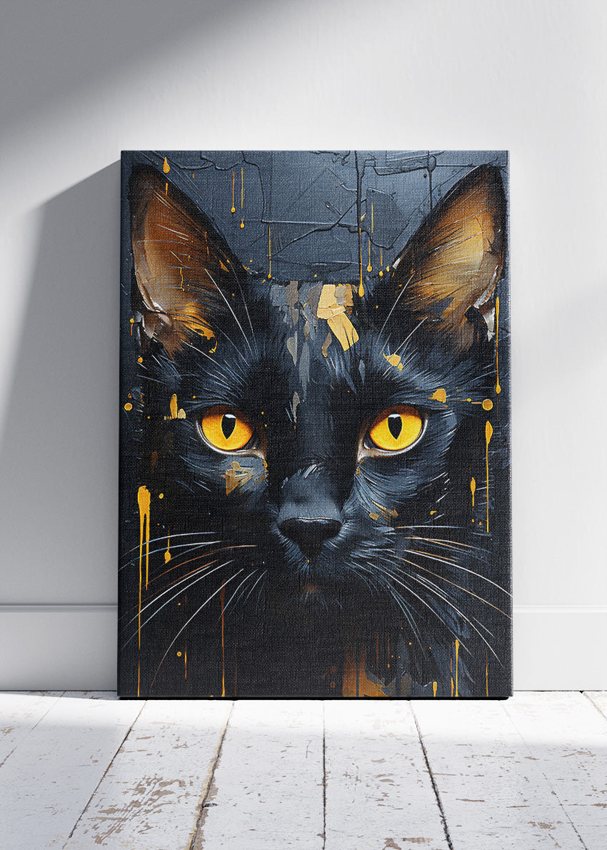 Black Cat Canvas Print & Poster – Luxury Animal Wall Art