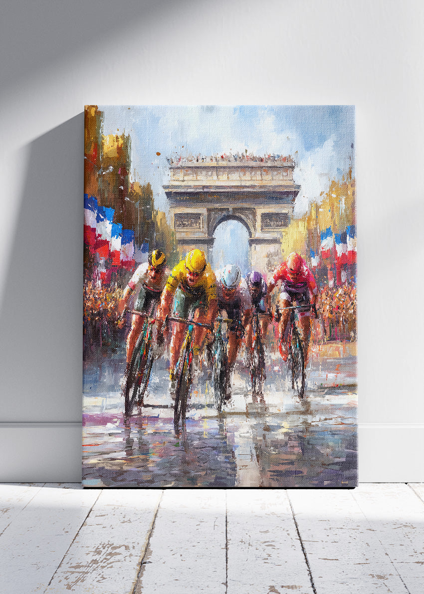 Tour de France Champs-Élysées Cycling Art Print & Canvas – Paris Peloton Finish Wall Art