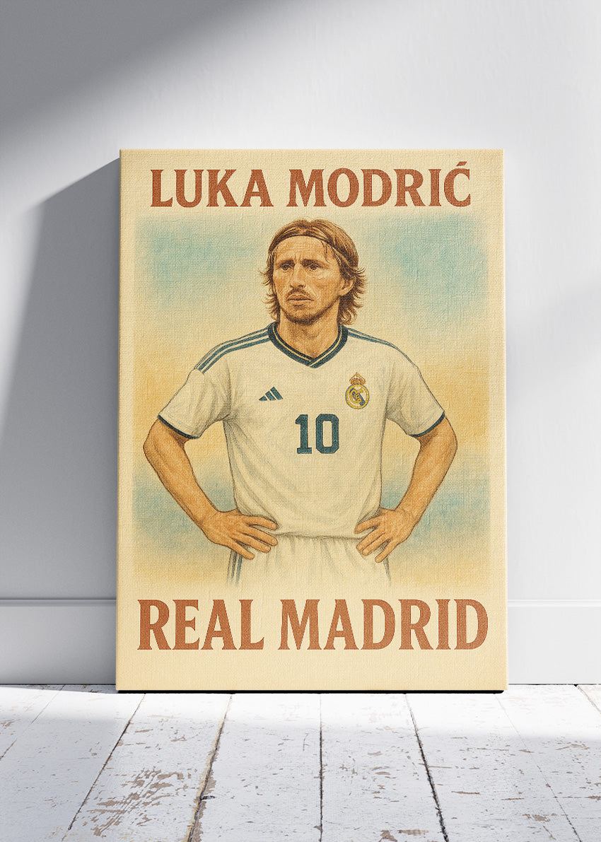 Luka Modrić Real Madrid Football Wall Art | Midfield Maestro Poster & Canvas