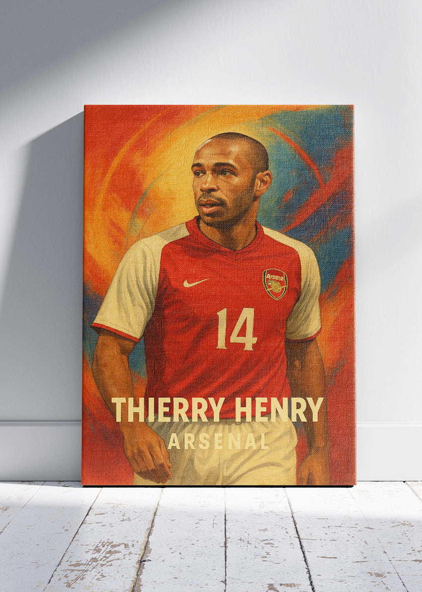 Thierry Henry Arsenal Football Wall Art | Iconic Premier League Striker Poster & Canvas
