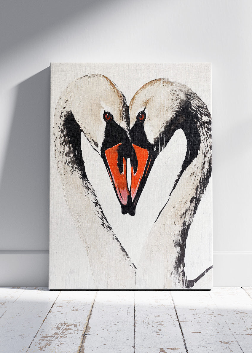 Elegant Swan Love Canvas & Poster Print – AI PRINT LAB