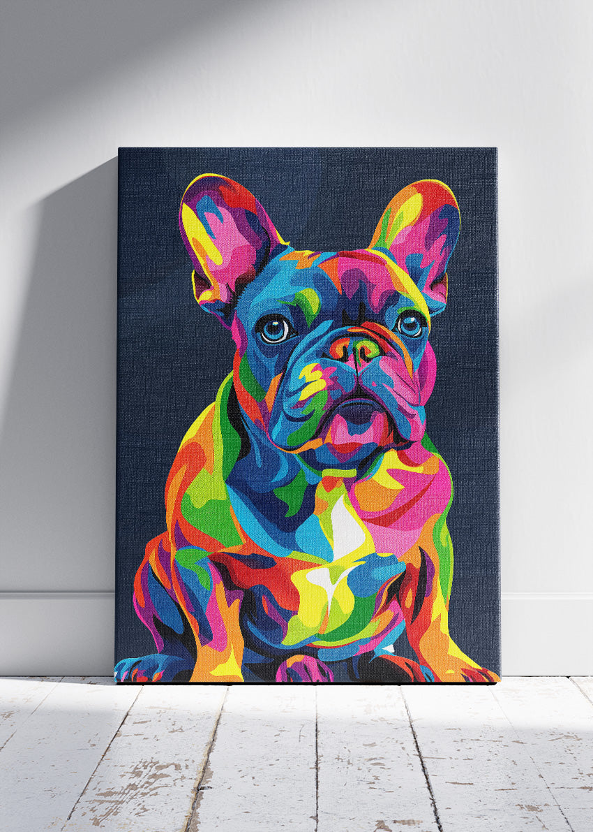Colorful French Bulldog Pop Art Canvas & Poster Print – AI PRINT LAB