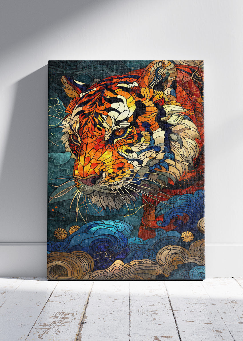 Ornate Tiger Asian Art Canvas & Poster Print – AI PRINT LAB