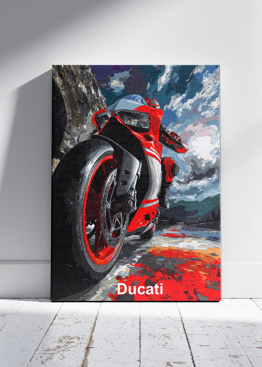 Ducati Superbike Motion Art Poster & Canvas