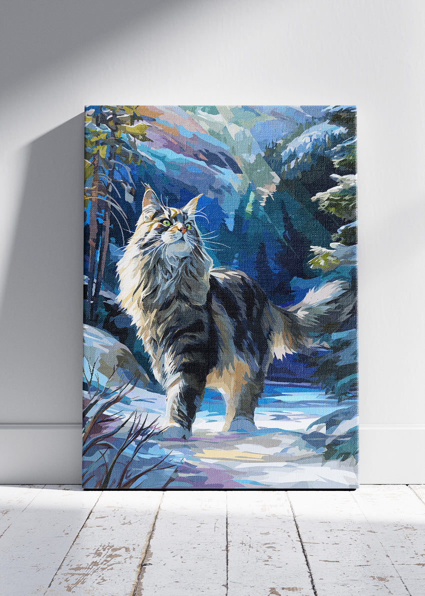 Majestic Forest Cat Canvas & Poster Print – AI PRINT LAB
