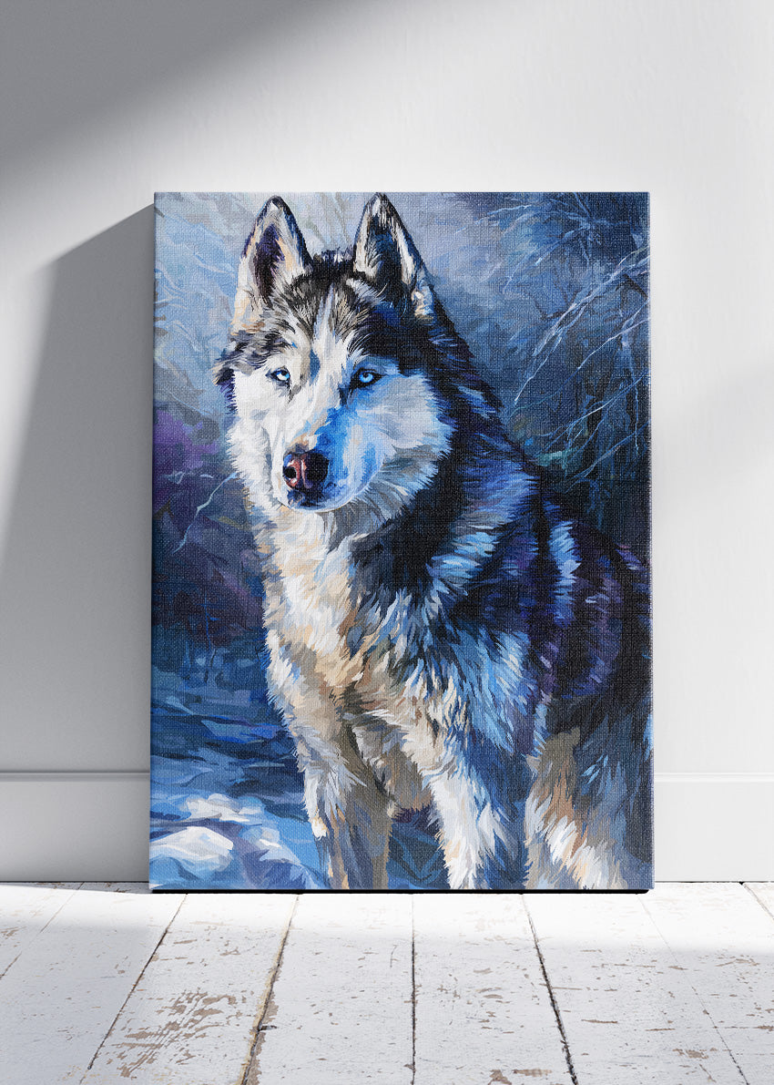 Arctic Husky Wolf Style Canvas & Poster Print – AI PRINT LAB