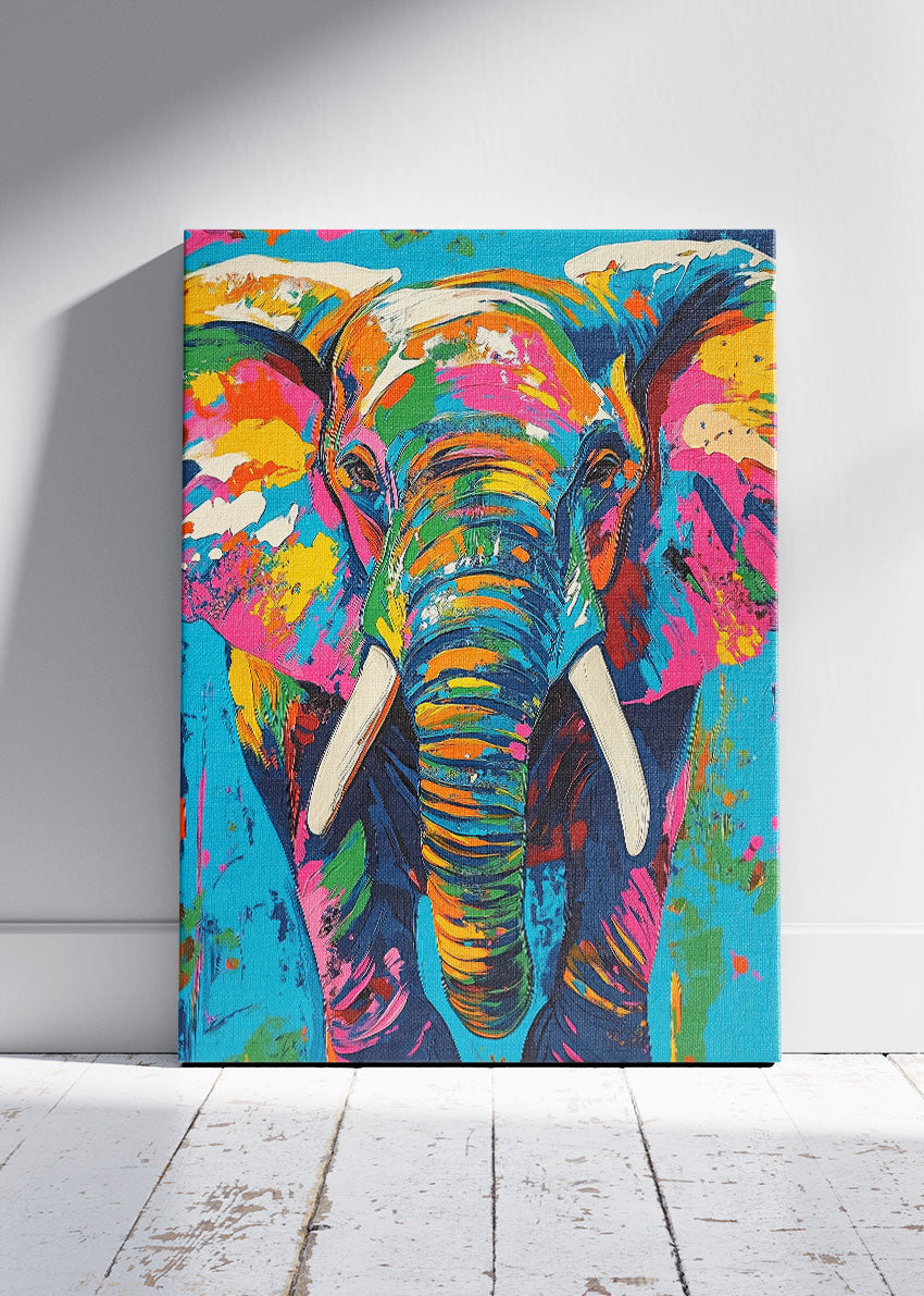Colorful Elephant Pop Art Canvas & Poster Print – AI PRINT LAB