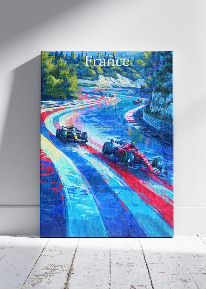 France Formula 1 Racing Track Abstract Canvas Print & Poster – AI PRINT LAB