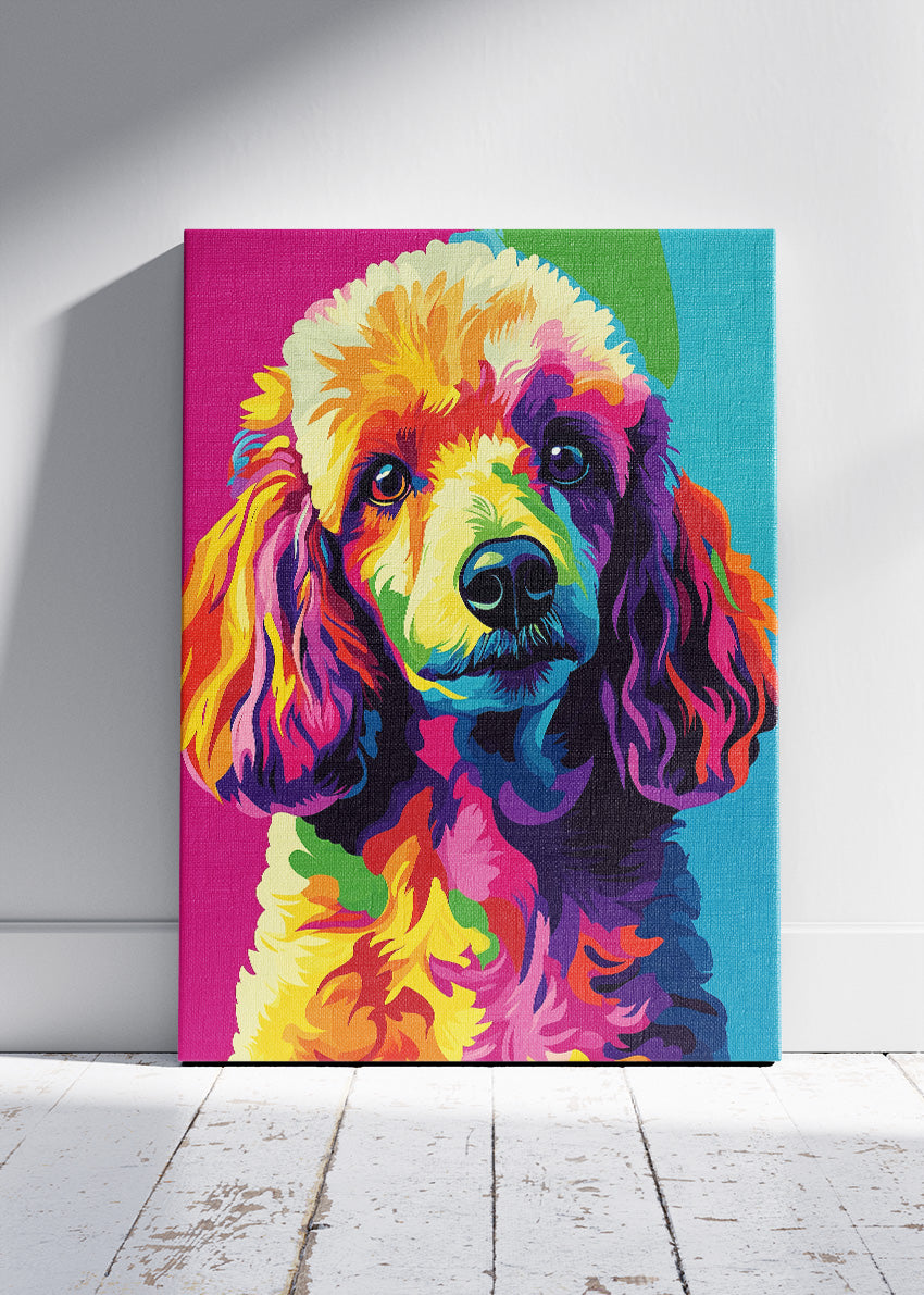 Colorful Poodle Pop Art Canvas Print & Poster – Vibrant Dog Wall Art – AI PRINT LAB