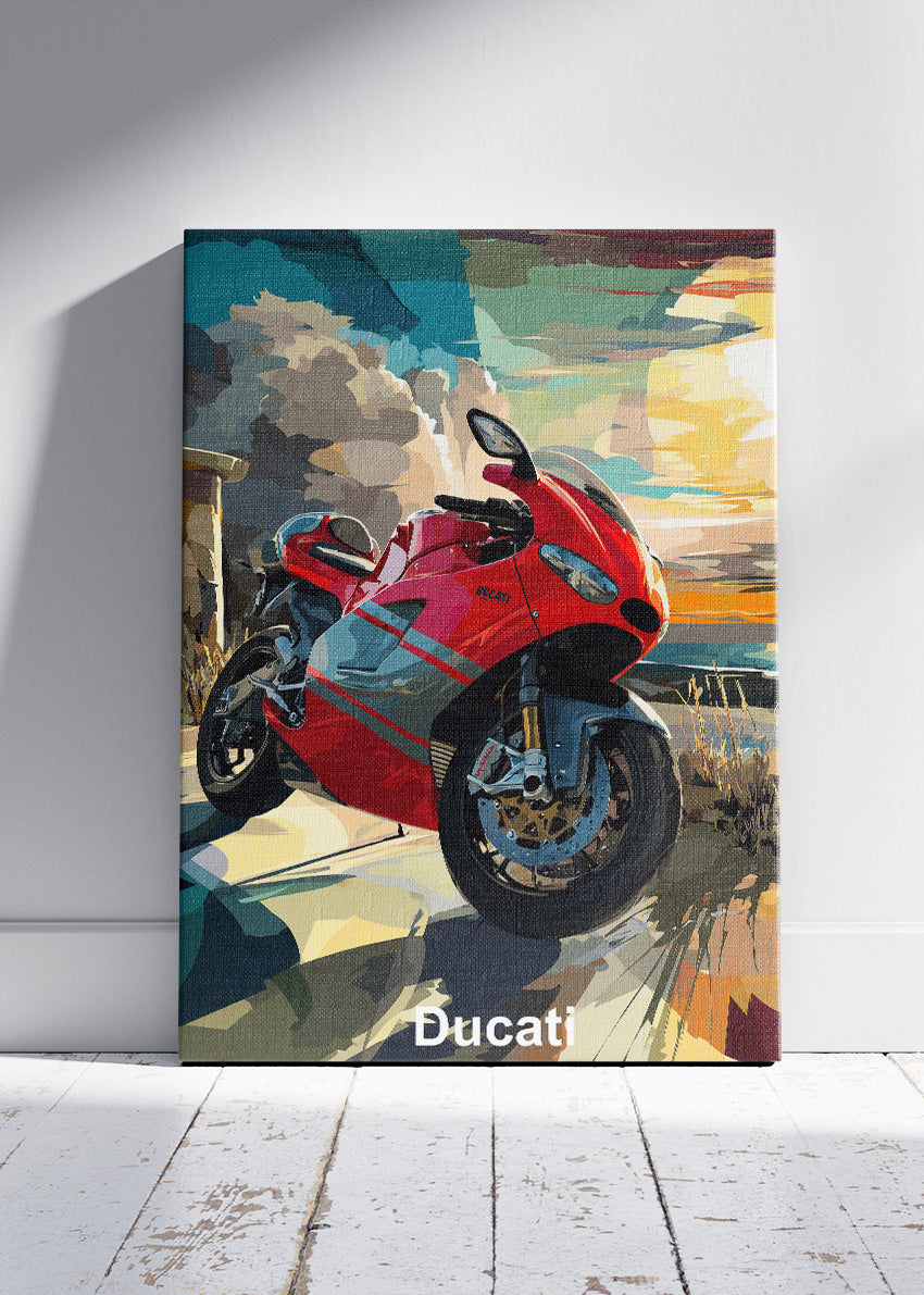 Ducati Superbike Scenic Motion Wall Art Poster & Canvas