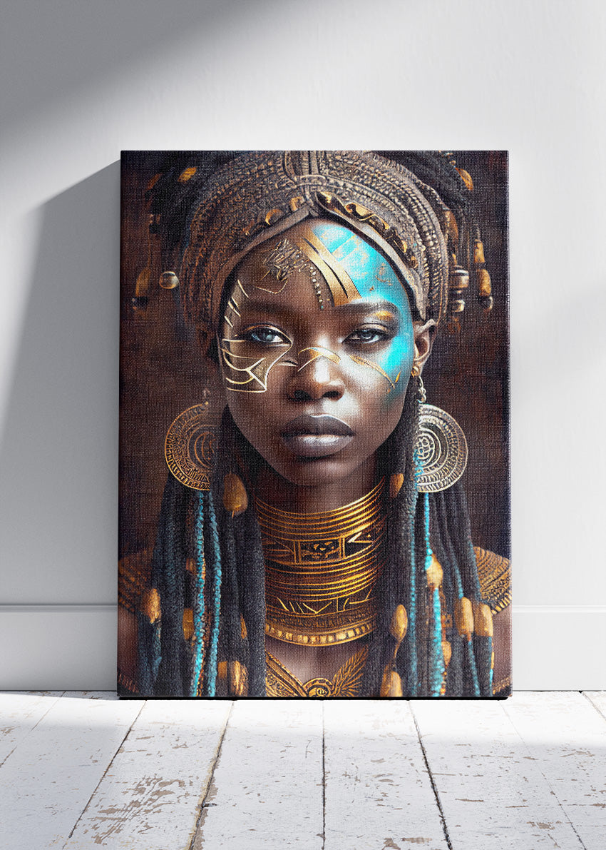 Golden Tribal Majesty Canvas & Poster Print – AI PRINT LAB