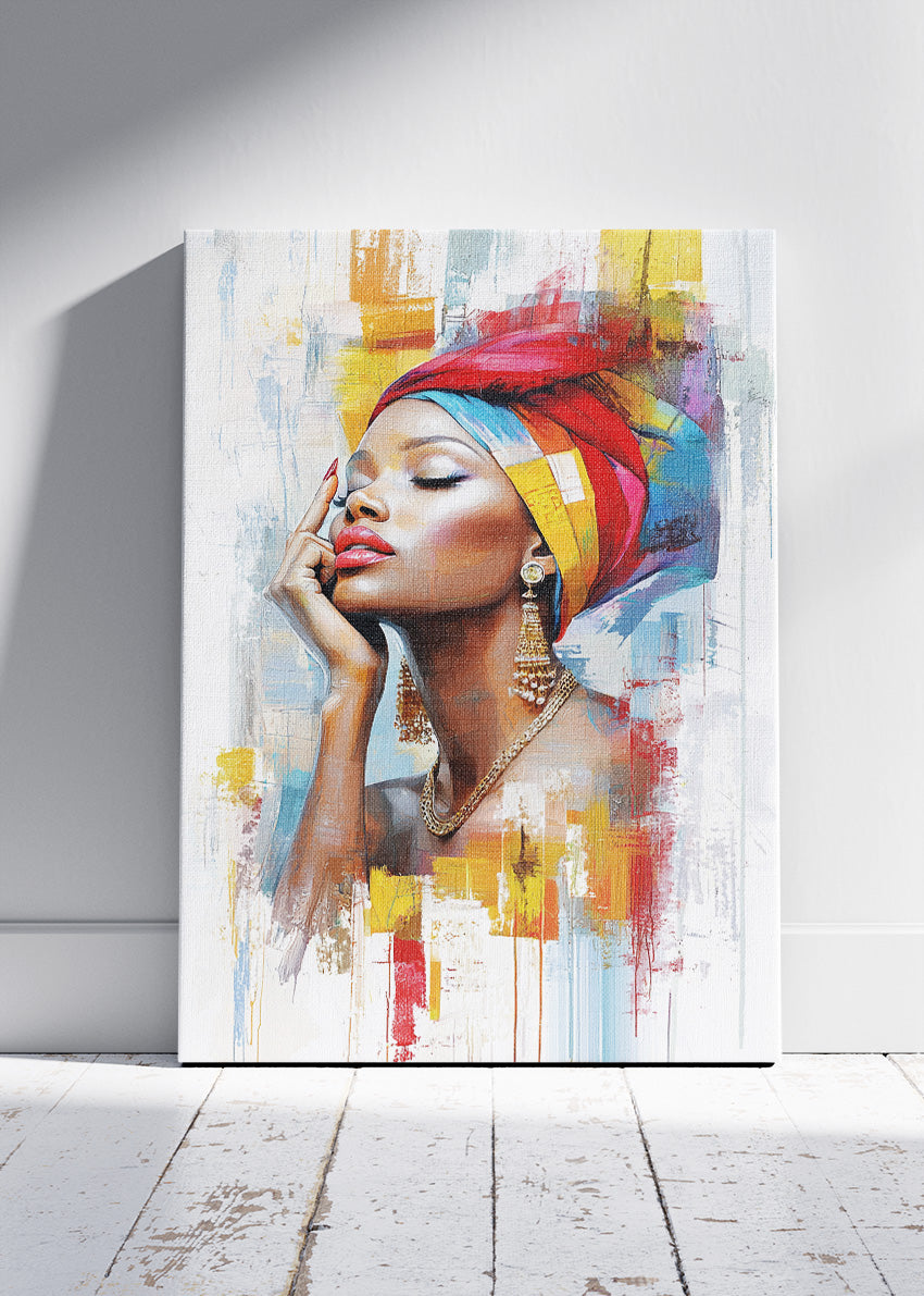 Radiant Headwrap Muse Canvas & Poster Print – AI PRINT LAB
