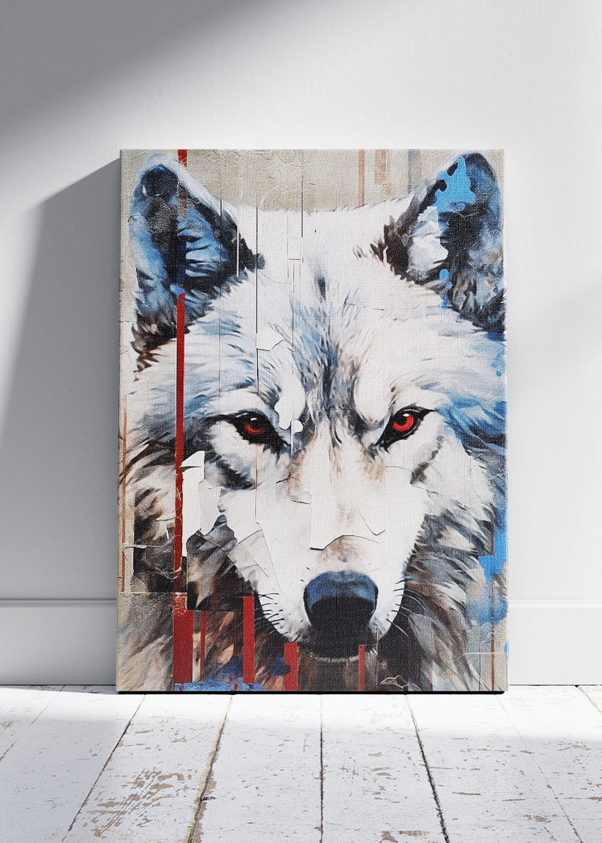 Abstract Wolf Poster & Canvas Print – Modern Fierce Wildlife Art