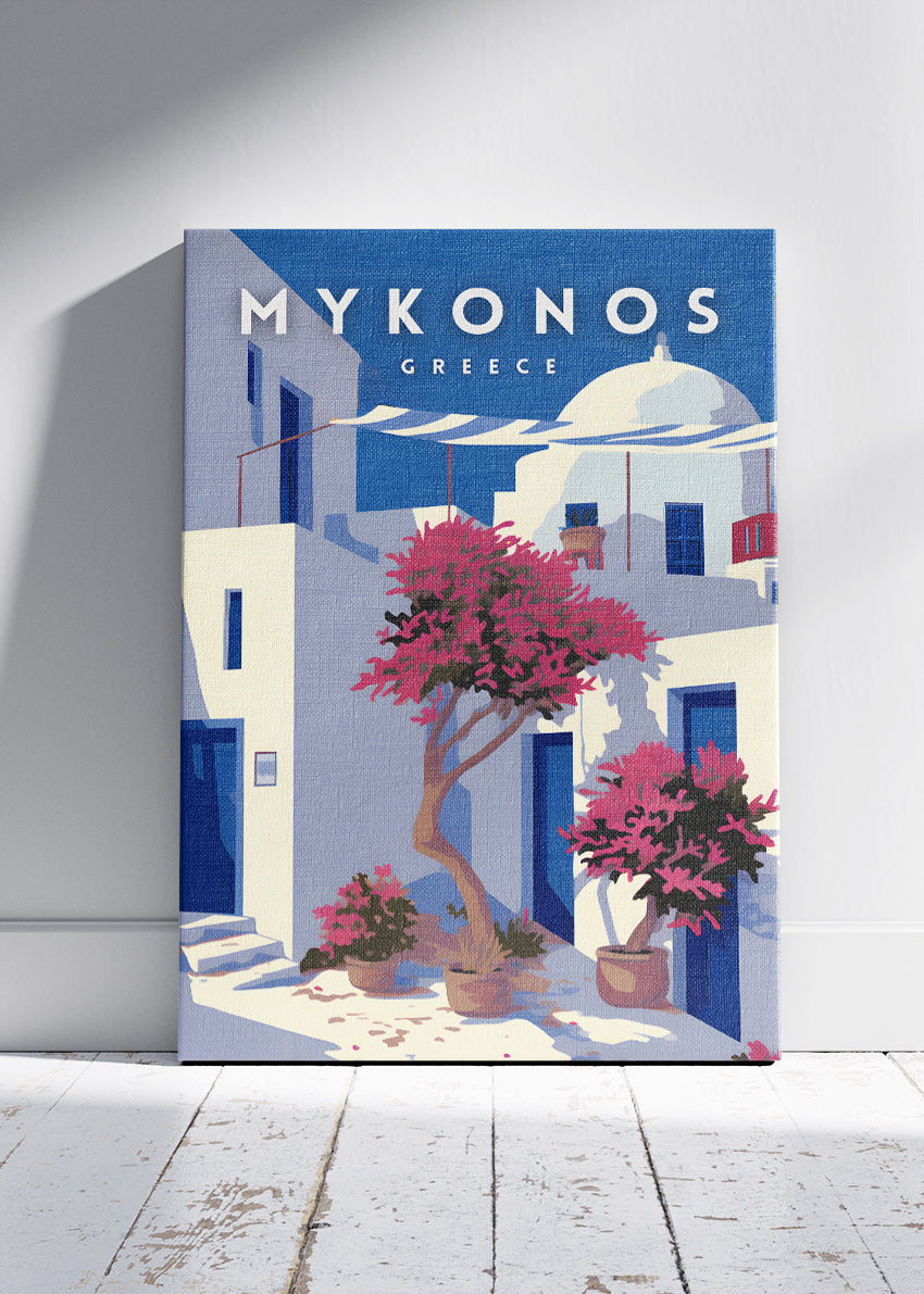 Mykonos Greece Poster & Canvas Print – Greek Island Travel Art