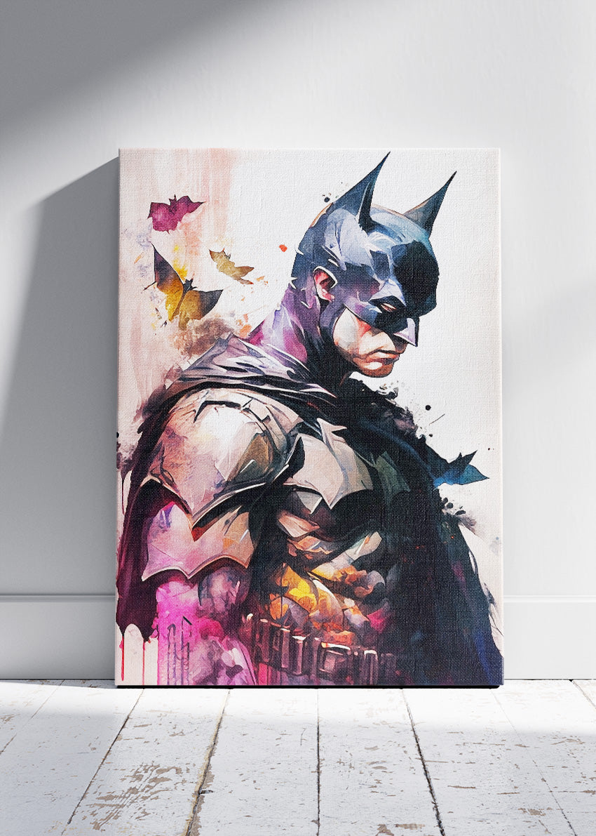 Batman – Watercolor Superhero Canvas & Poster Print – AI PRINT LAB