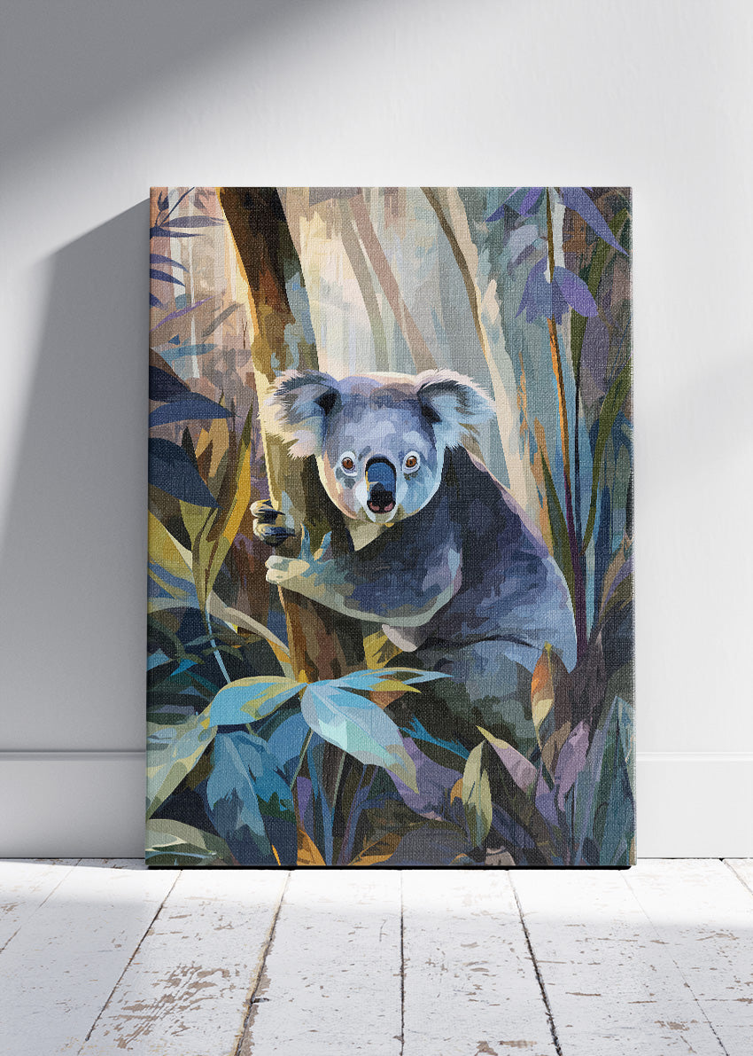 Koala in Rainforest Poster & Canvas Print – Vibrant Jungle Wildlife Art
