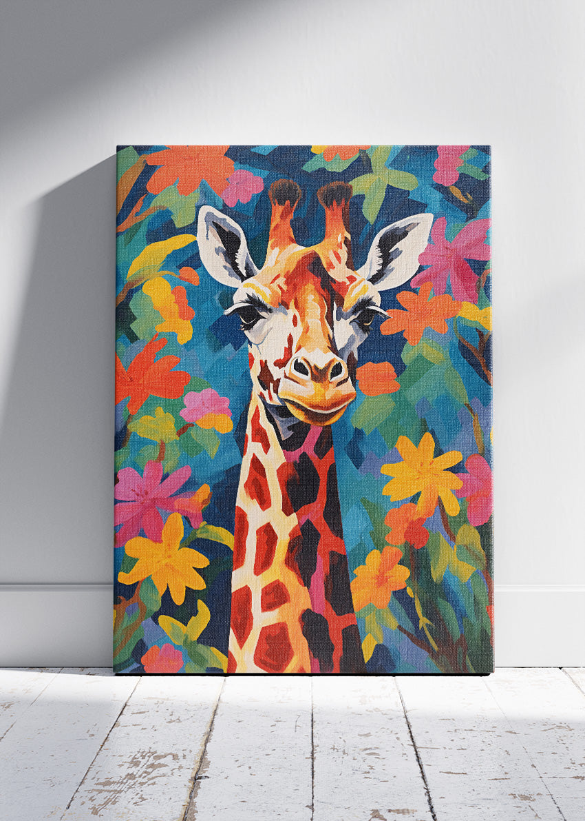 Colorful Giraffe Poster & Canvas Print – Vibrant Jungle Animal Art