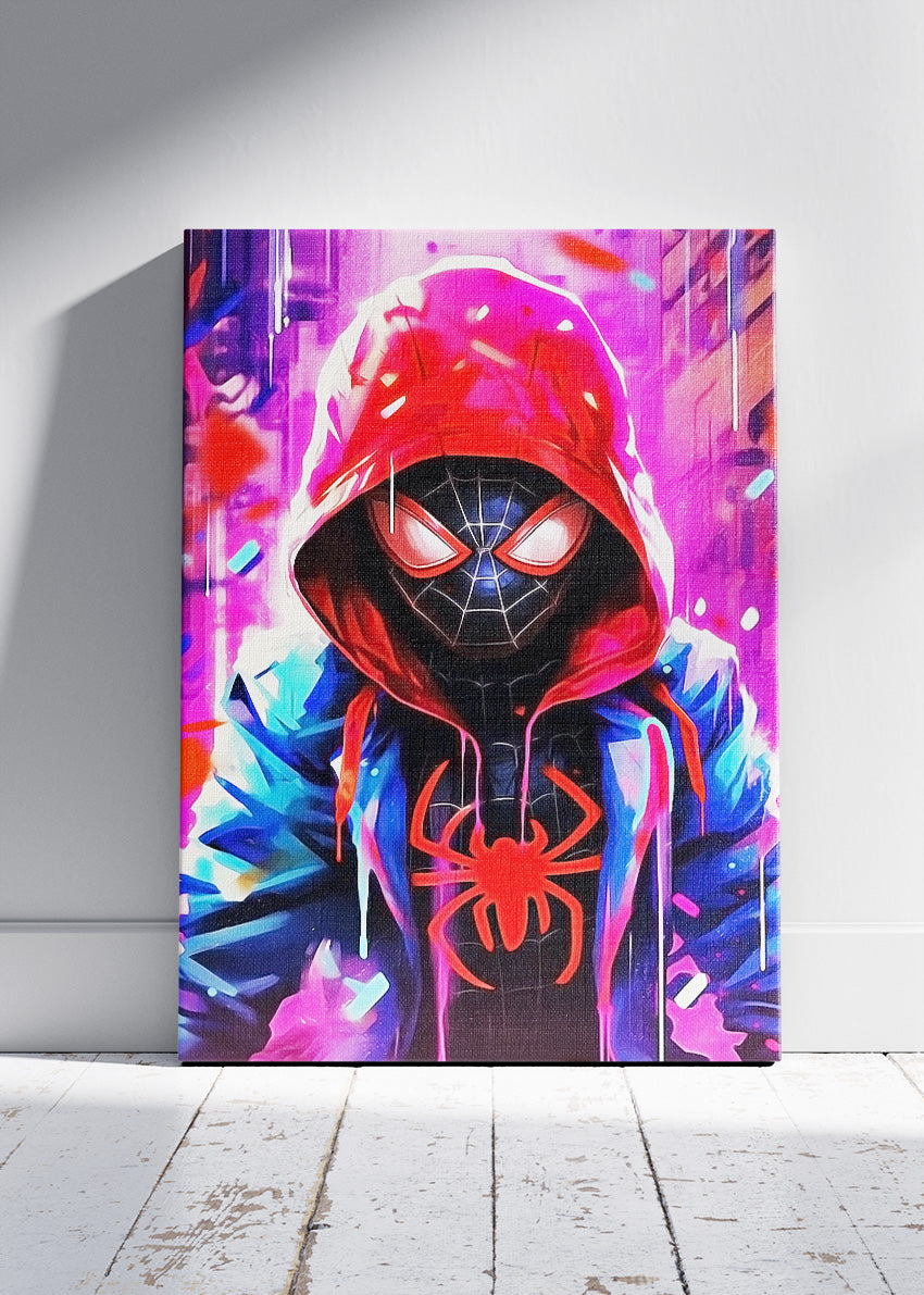 Neon Spider Hero Portrait Canvas & Poster Print – AI PRINT LAB