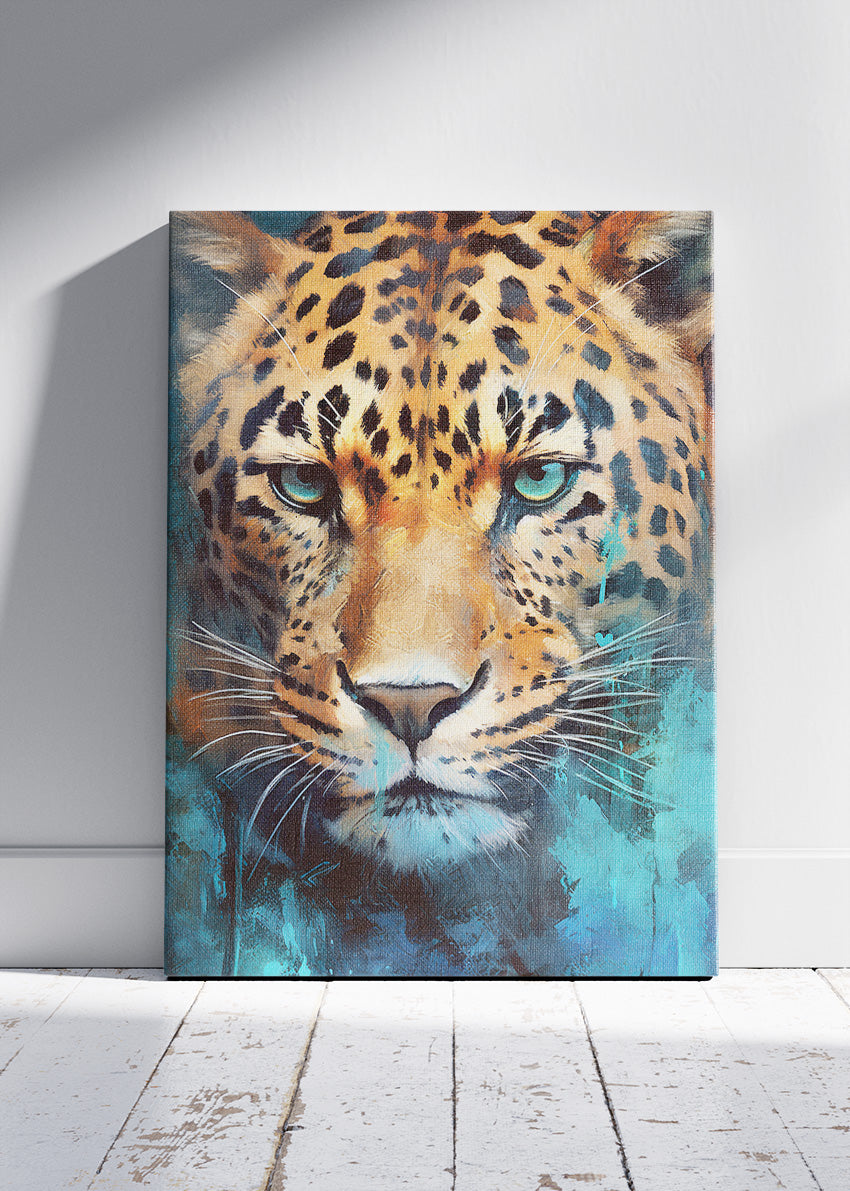 Leopard Face Poster & Canvas Print – Vibrant Wildlife Art