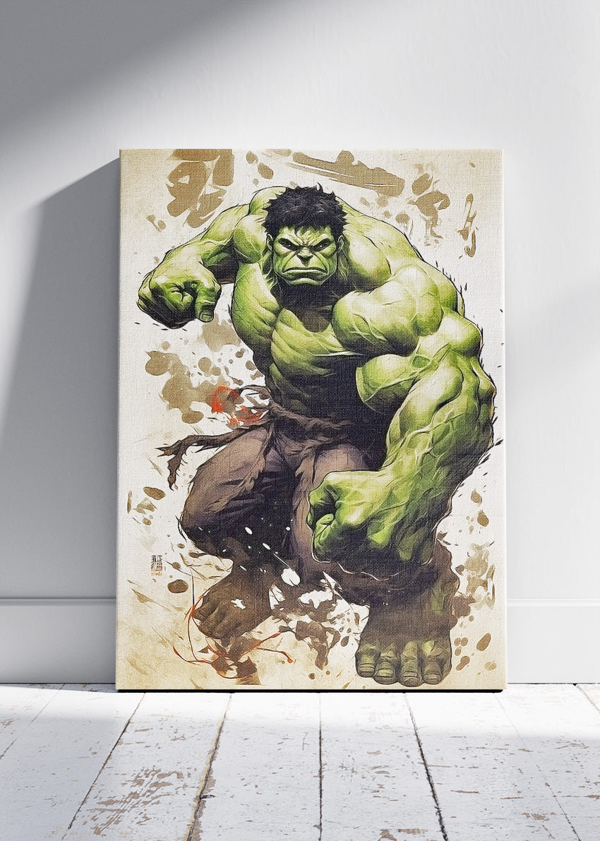 Savage Green Titan Portrait Canvas & Poster Print – AI PRINT LAB