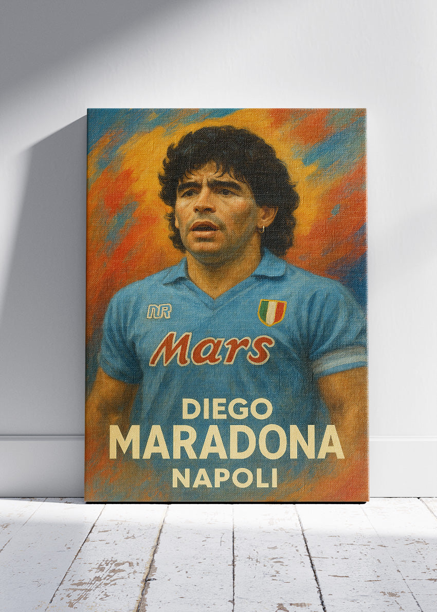 Diego Maradona Napoli Football Wall Art | Iconic Serie A Legend Poster & Canvas