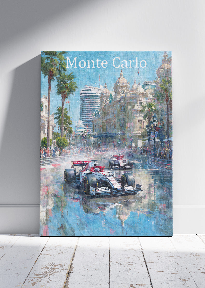 Monte Carlo Monaco Formula 1 Rain Street Canvas Print & Poster – AI PRINT LAB