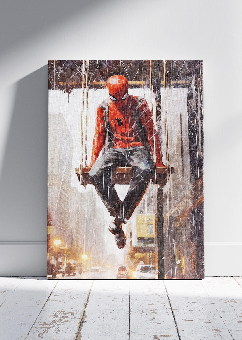 Spider-Man Rain City Portrait Canvas & Poster Print – AI PRINT LAB