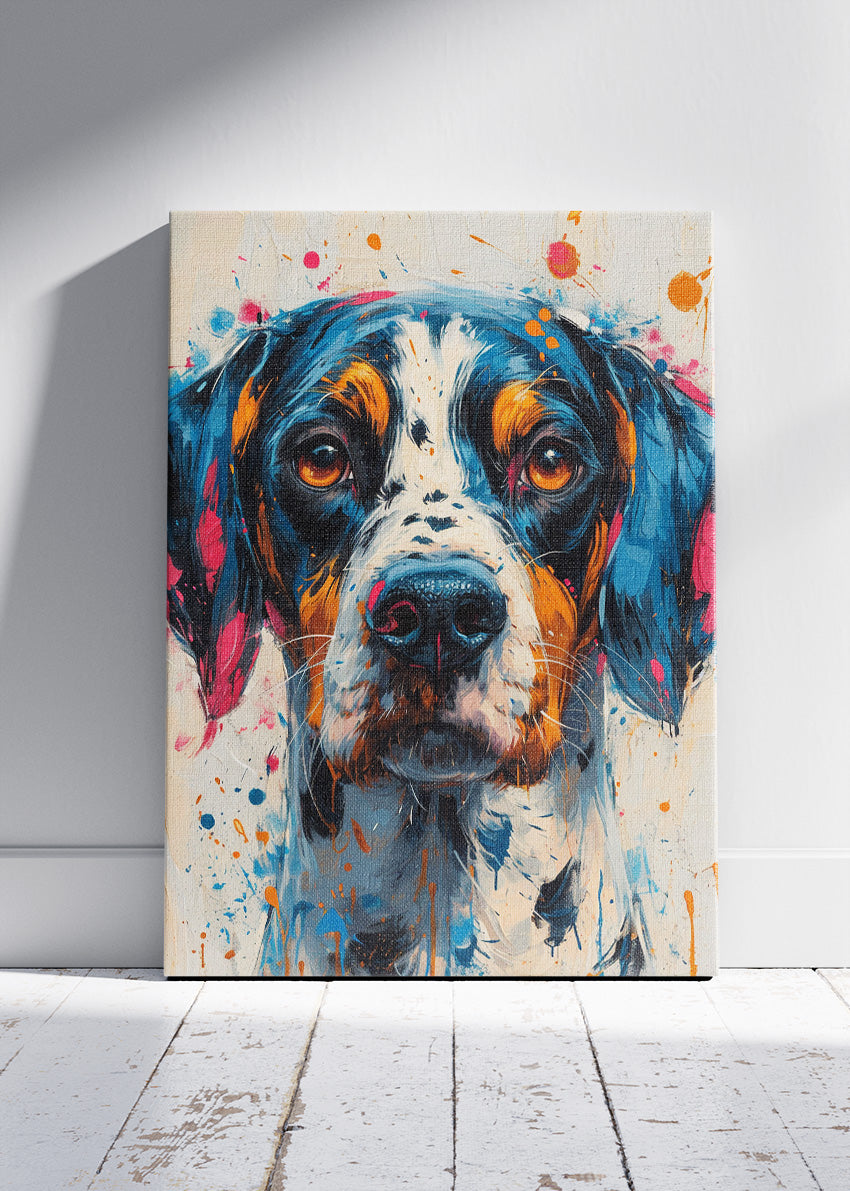 Color Splash Dog Poster & Canvas Print – Vibrant Abstract Paint Splatter Dog Art