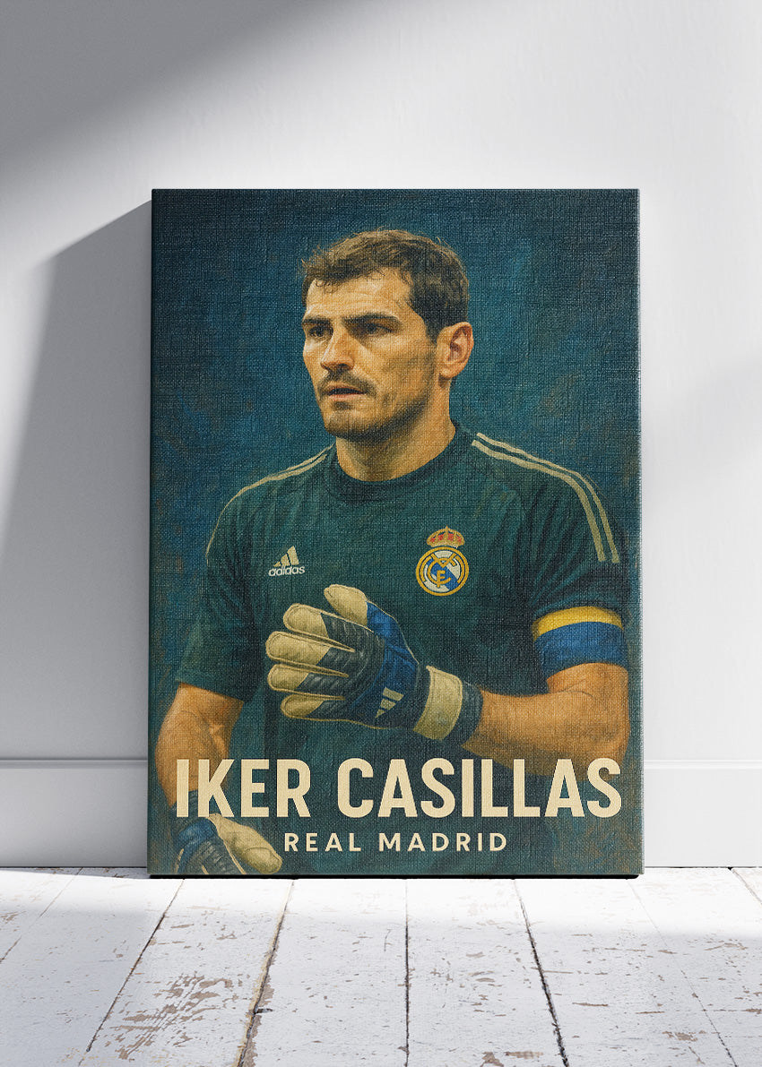 Iker Casillas Real Madrid Football Wall Art | Legendary Goalkeeper Poster & Canvas