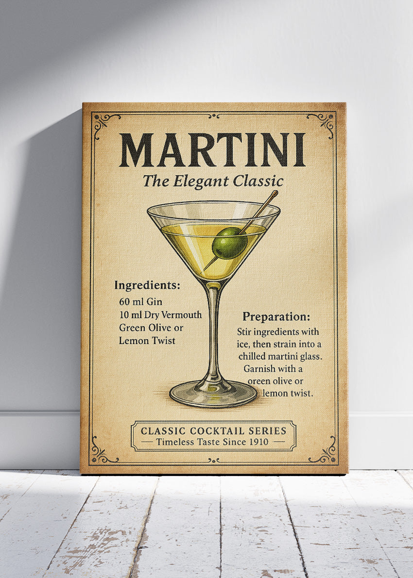 Martini – The Elegant Classic Poster & Canvas Print | Vintage Cocktail Wall Art