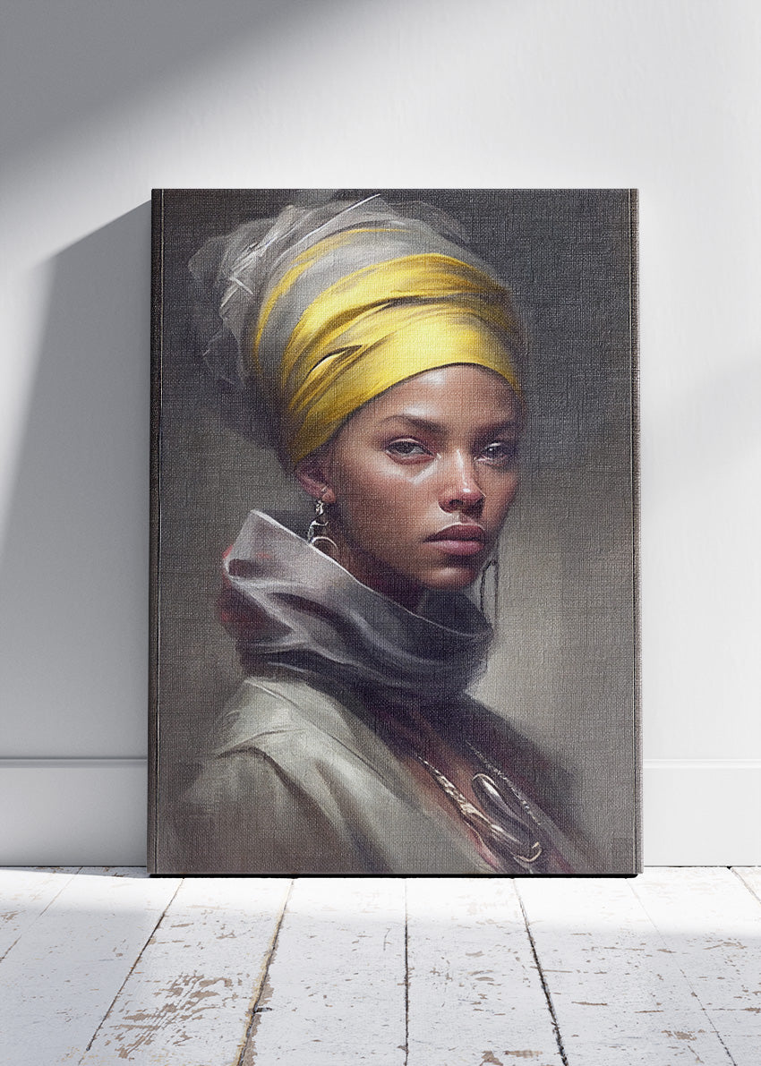 Elegant African Queen Portrait Canvas & Poster Print – AI PRINT LAB