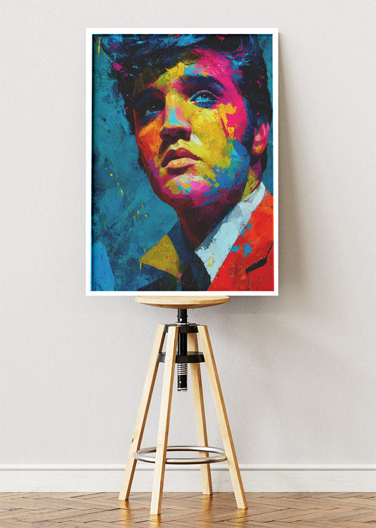 Elvis Presley Colour Pop Portrait Wall Art Poster & Canvas
