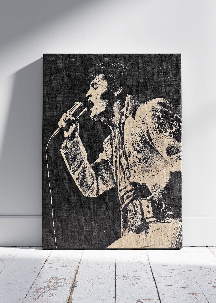 Elvis Presley Vintage Performance Portrait Wall Art Poster & Canvas