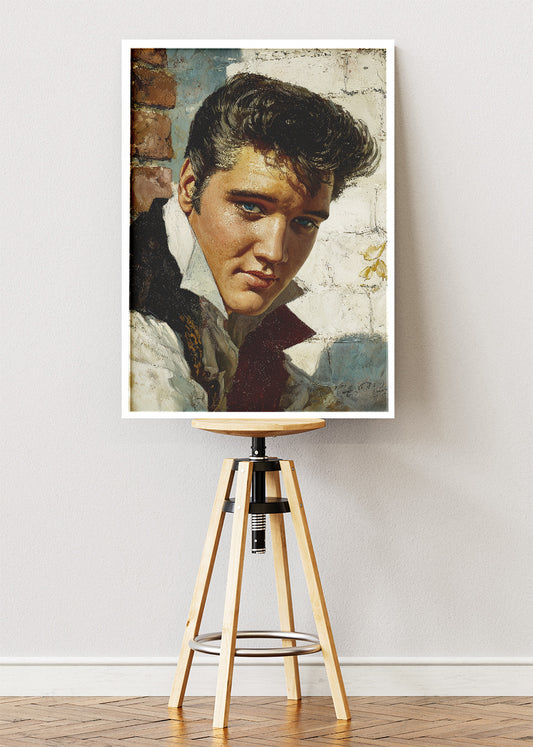 Elvis Presley Vintage Portrait Wall Art Poster & Canvas Print