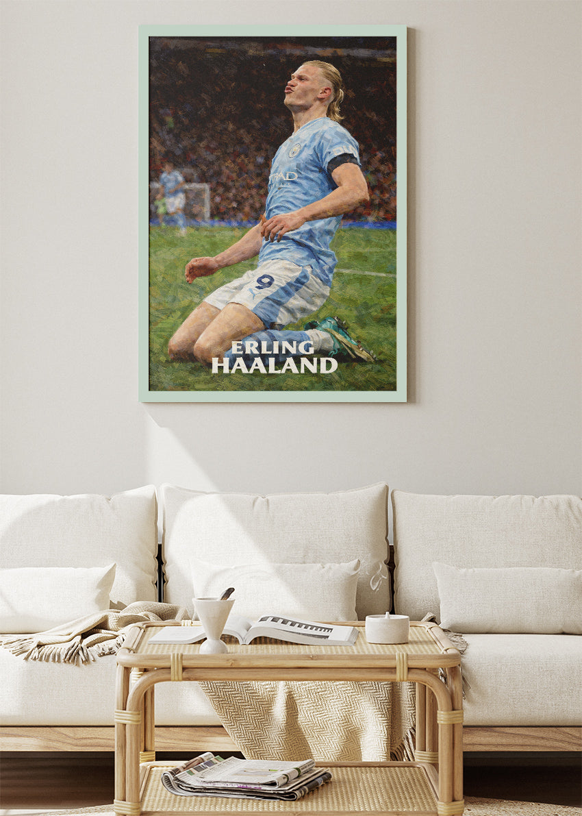 Erling Haaland Goal Celebration Poster Canvas & Print – AI PRINT LAB