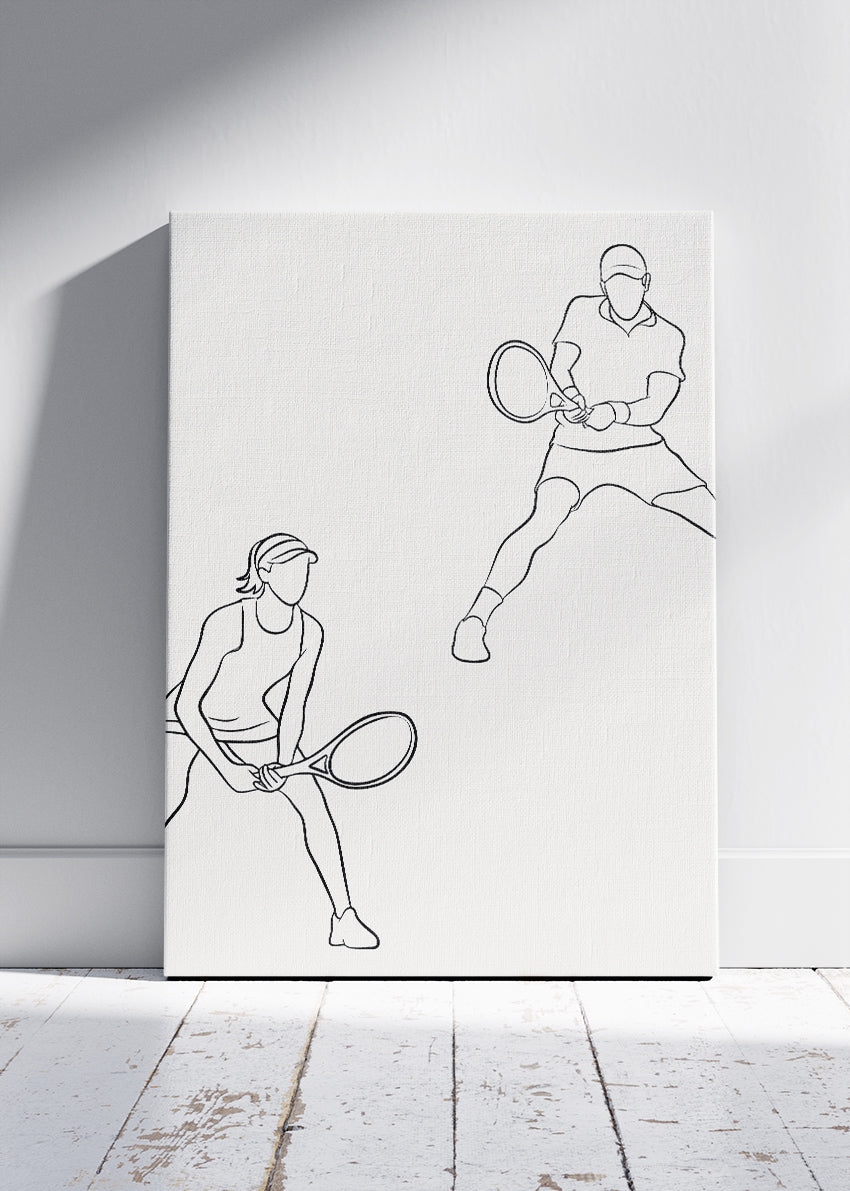 Minimal Tennis Line Art Poster & Canvas Print – Modern Sports Wall Art